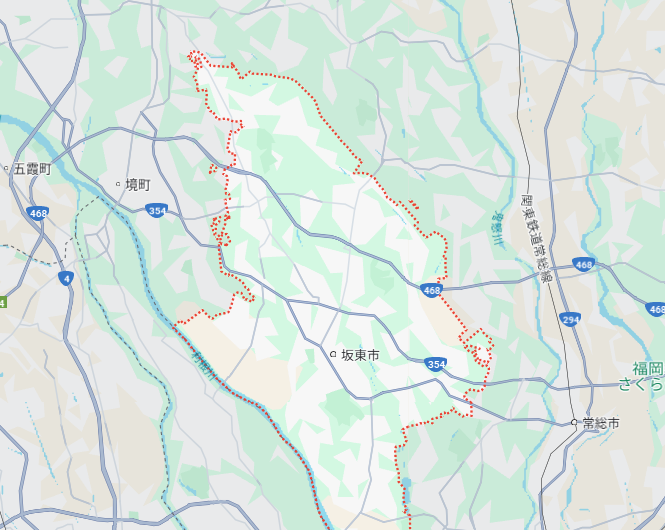 茨城県坂東市の設置候補地マップ